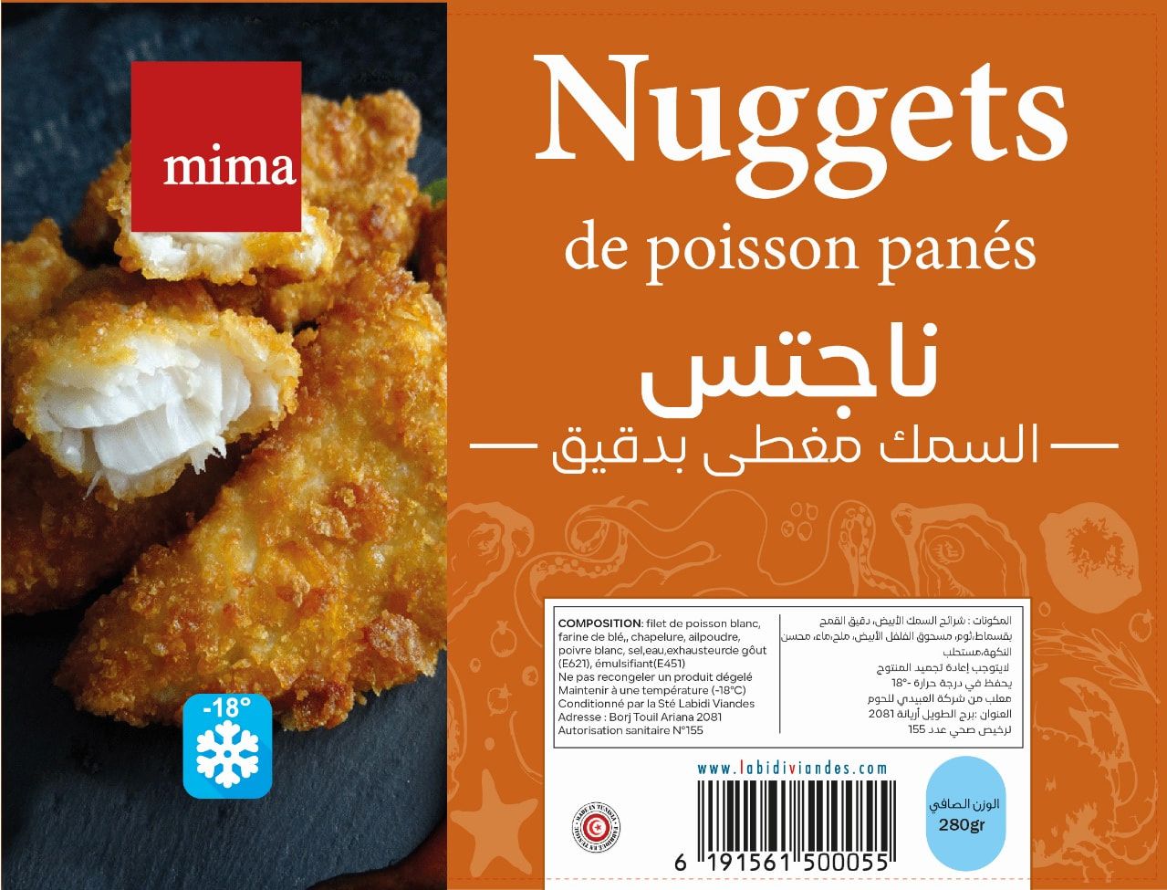 MIMA — Nuggets de poisson panés — 280 g