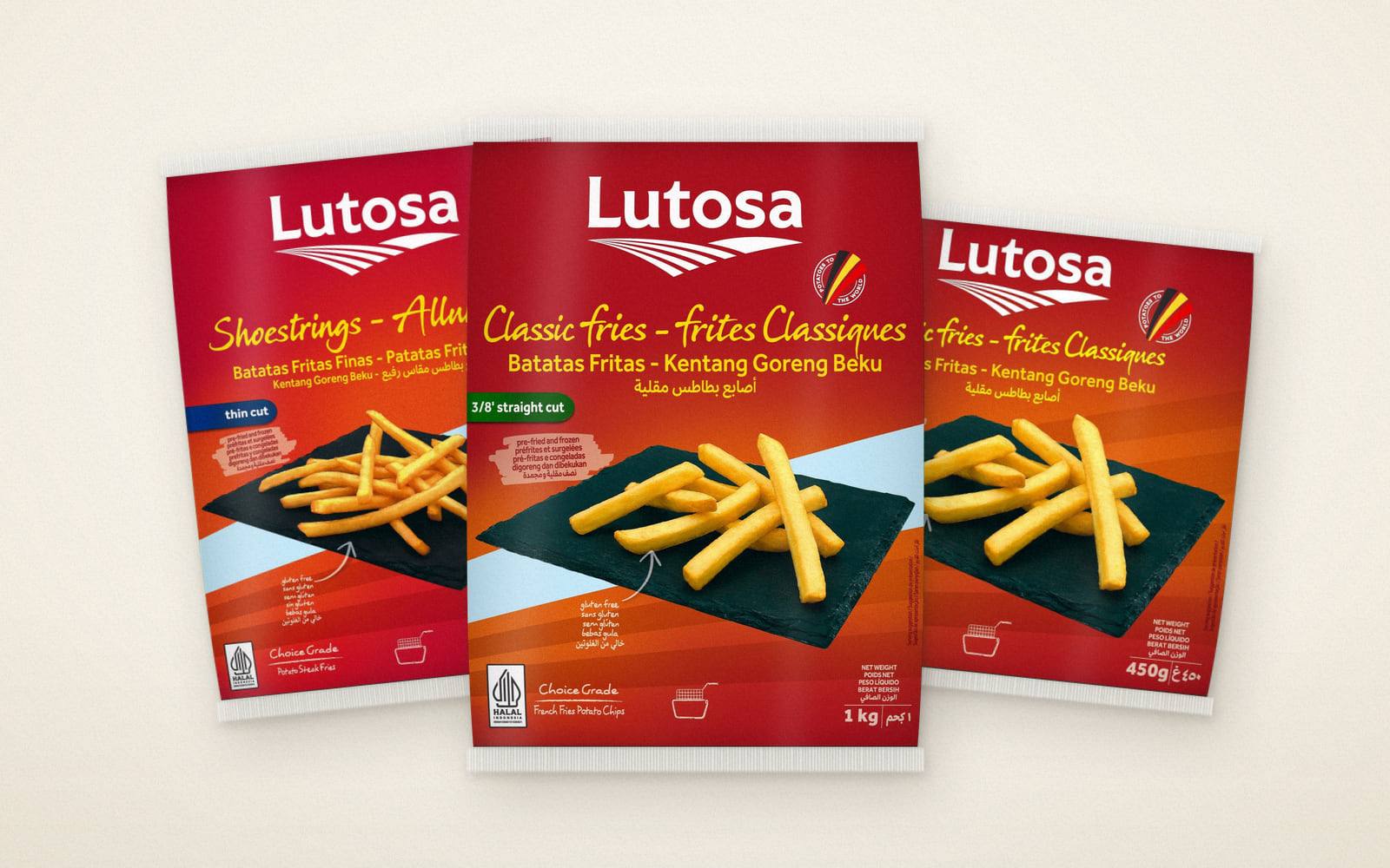 Lutosa bags of fries, potato noisettes and spicy wedges