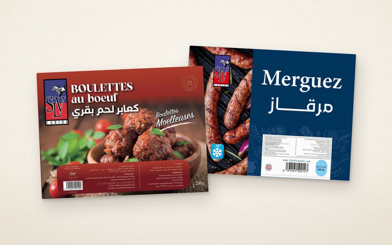 LABIDI packs of beef meatballs and merguez